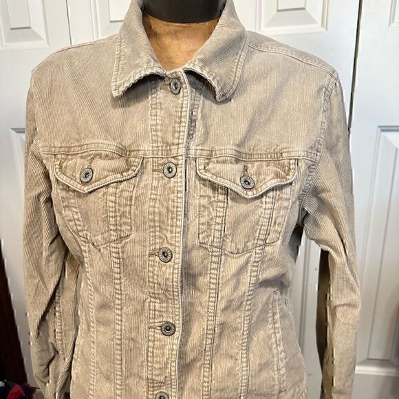 Eddie Bauer Ouftdoor Outfitter Beige Denim Looking Button Down - Picture 1 of 5